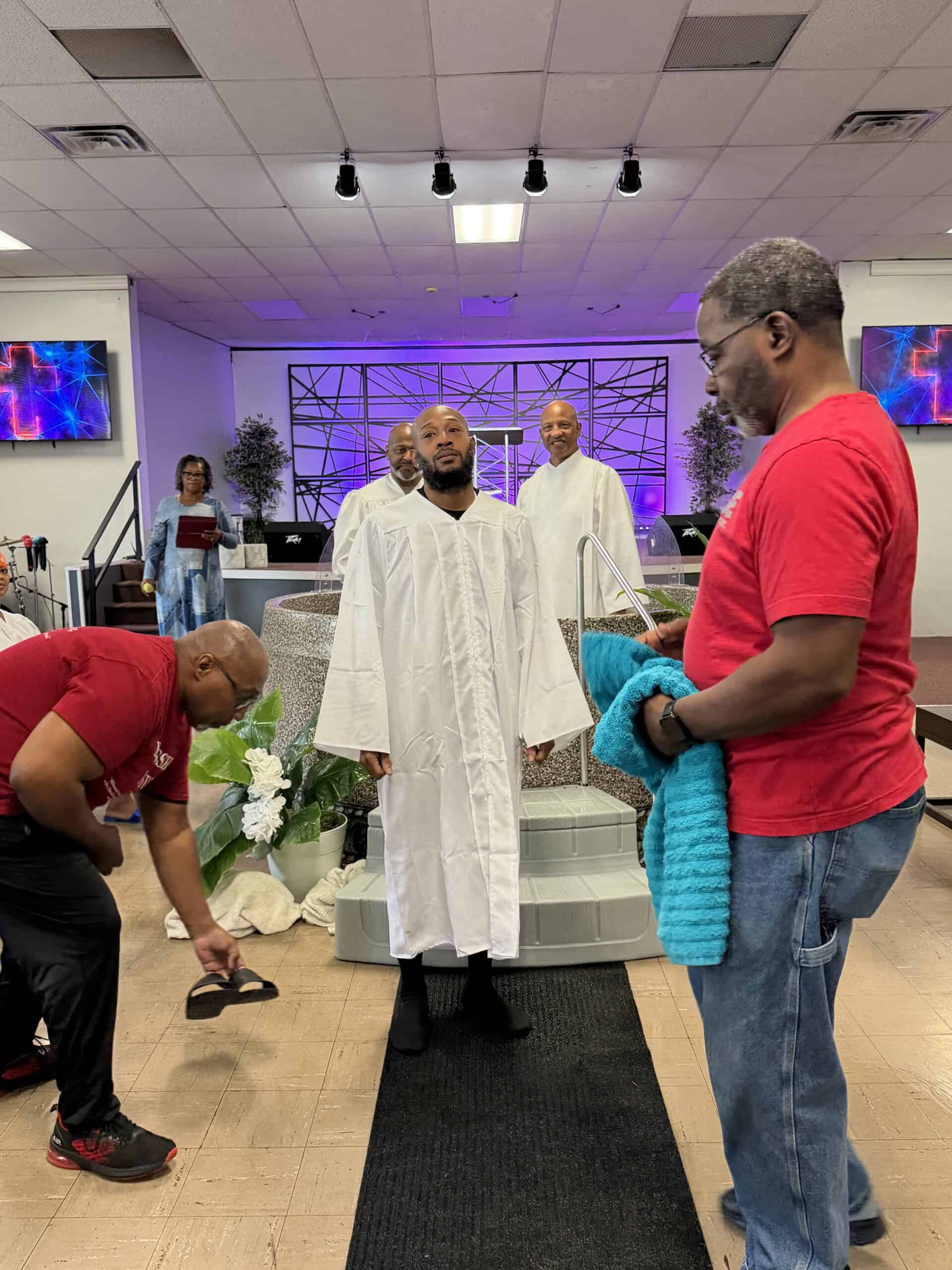 Celebration following Baptism Sunday at Life in Christ Ministries
